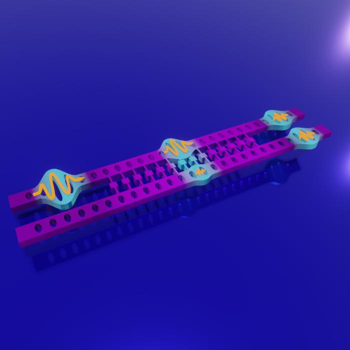 Artistic impression of an integrated directional coupler for single phonons