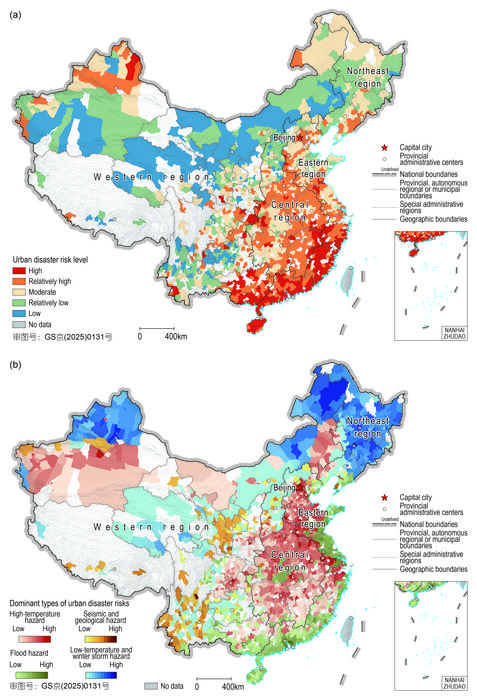 Urban disaster risk patterns across China (1990-2020)