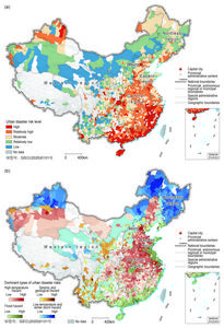 Urban disaster risk patterns across China (1990-2020)