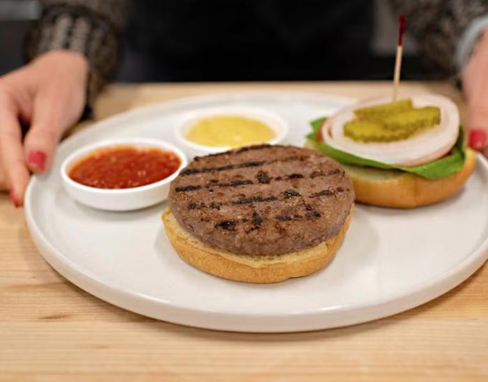 A burger made with SCiFi Foods technology