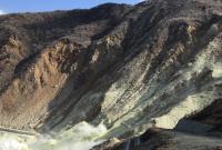 Hot spring sulfur accumulation at &#332;wakudani in Hakone