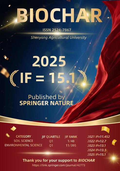 BIOCHAR reaches new milestone with 2025 Impact Factor of 15.1