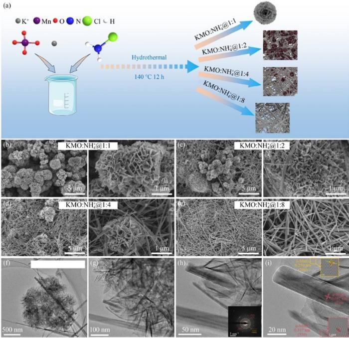 Morphology and microstructure of MnO2 samples synthesized with varying NH+4 concentrations