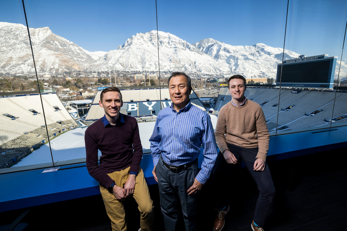 BYU professor DJ Lee with students