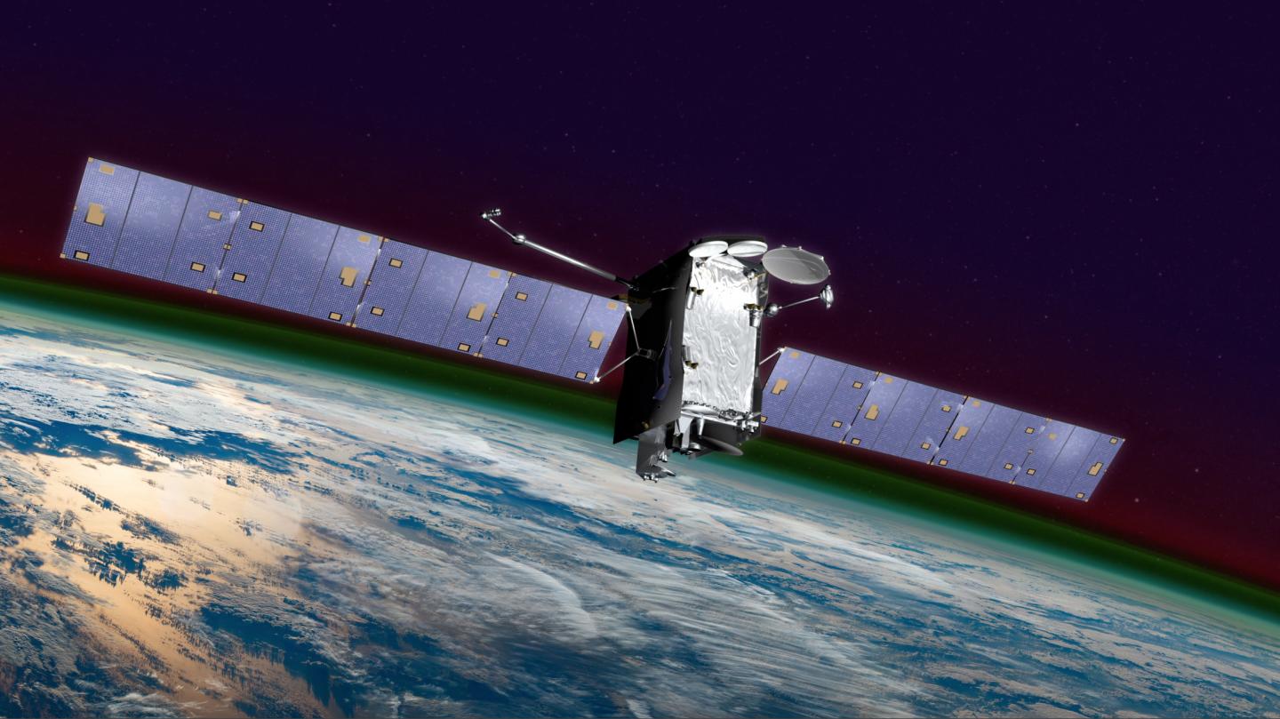 Illustration of SES-14 Satellite Carrying NASA's GOLD Instrument