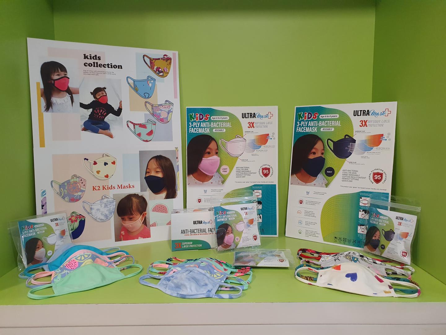 Kids Fabric Masks Finished with NTU's Green Antimicrobial Compound