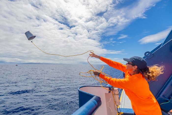 Rachael Zoe Miller collecting water samples