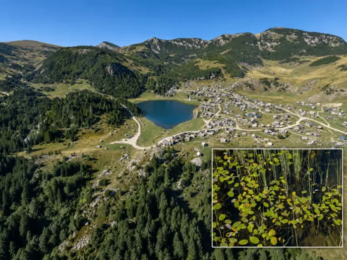 Panoramic view of Lake Prokoško and the Vranica Mountains