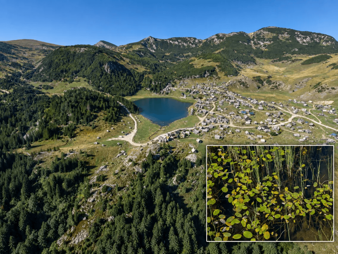 Panoramic view of Lake Prokoško and the Vranica Mountains