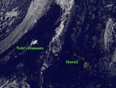 Tropical Depression Neki nulled by cool waters and wind shear | EurekAlert!
