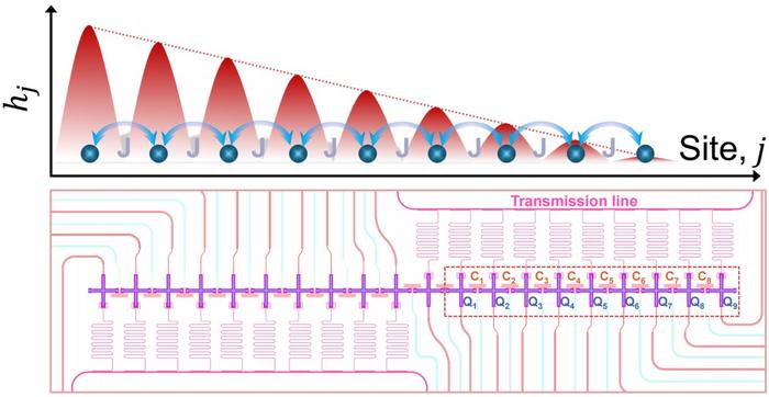 Superconducting Qubit Chip and Stark-Wannier Localization Setup