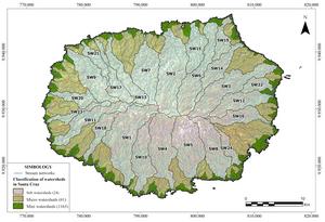 Watersheds of Santa Cruz, Galápagos Island
