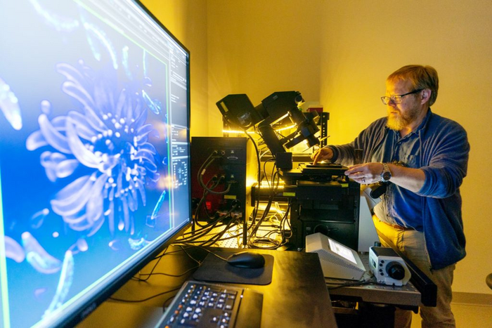 Shaw with Microscope