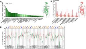 The mRNA expression levels of CISD1 in human pan-cancer.