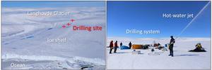 Drilling boreholes deep into the glacier