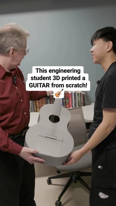 Student creates 3D-printed guitar