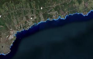 Contaminated sewage water enters the ocean from submarine groundwater discharge