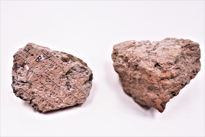Burnt mud stones.