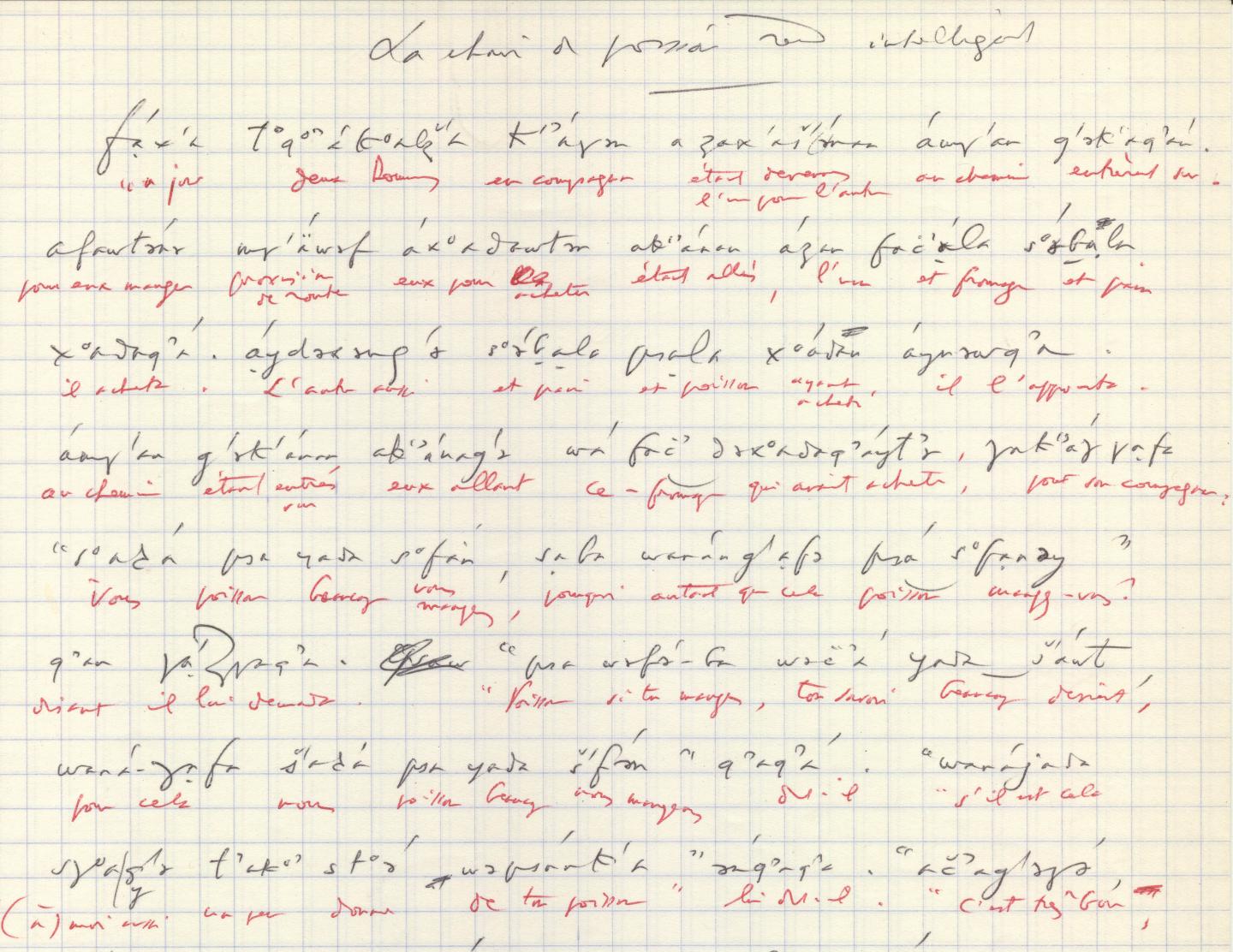 Transcription d'un récit oubykh 