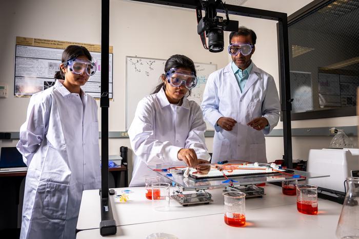 Debanjan Mukherjee in the lab