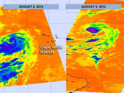 NASA AIRS Images Show Changes in Florence in 2 Days