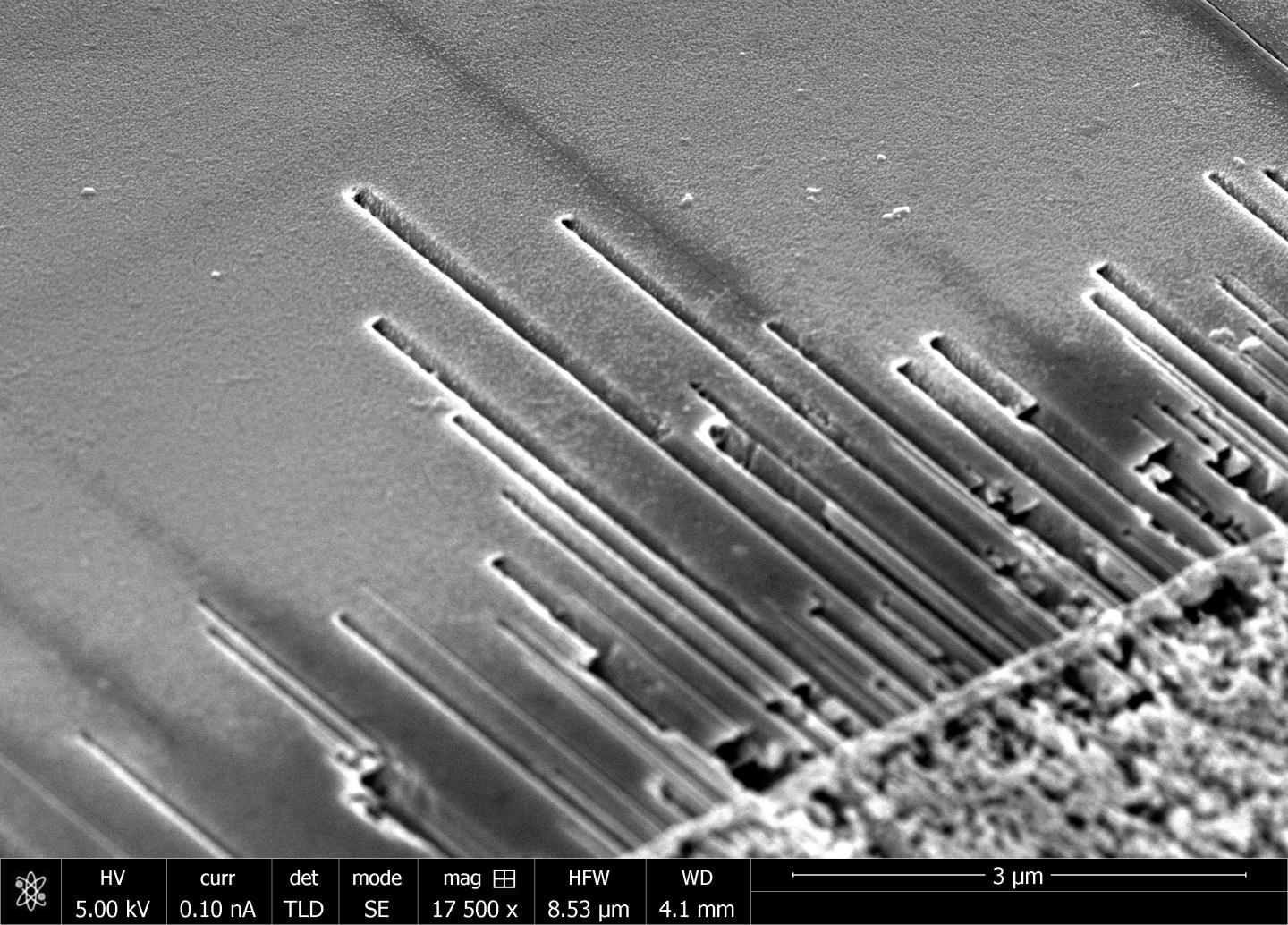 Gold-Catalyzed Process for Creating Patterns of Channels with Nanoscale Dimensions