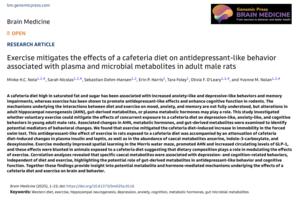 Exercise mitigates the effects of a cafeteria diet on antidepressant-like behavior associated with plasma and microbial metabolites in adult male rats