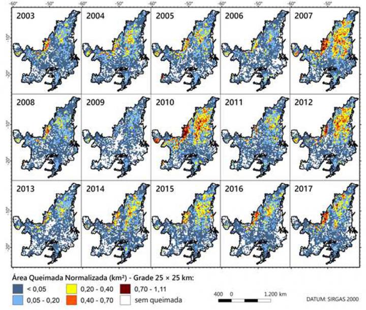 Annual Change in Burned Areas