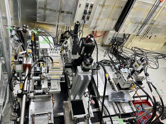 Experimental setup at the synchrotron radiation facility (SPring-8)