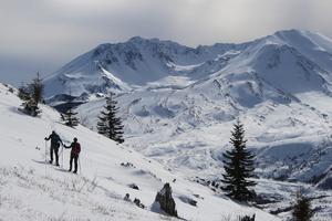 Snowshoers on mountain