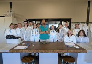 University of Staffordshire students in the lab with Dr Greg Simpson from the Wildlife Forensic Academy in South Africa