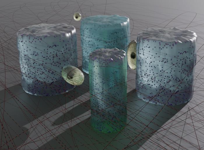 Light-responsive hydrogel microstructures embedded within a collagen network