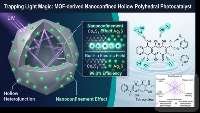 Nanoconfinement engineering of MOF-derived-hollow-heterojunctions towards enhanced photocatalysis