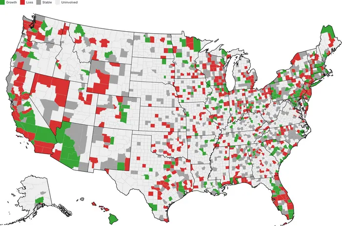 County-level change in radiation oncology access