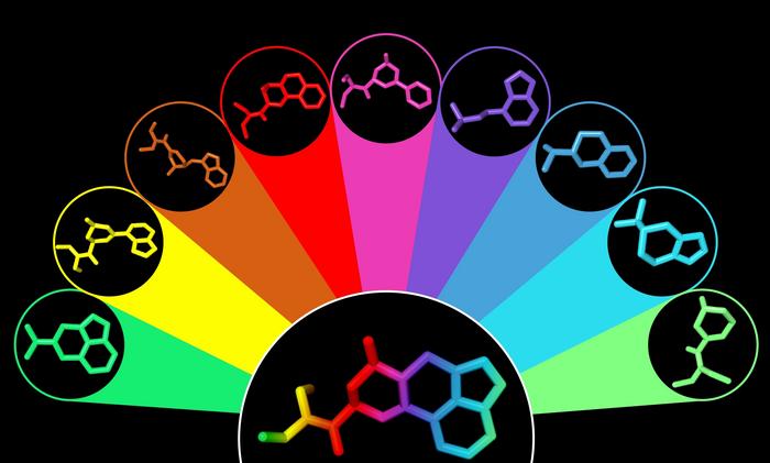 Illustrated, chemical structure of LSD