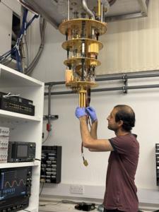 Vivek Wadhia sets up the dilution fridge.
