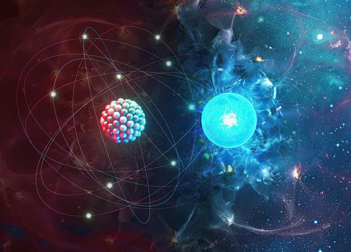 atomic nucleus and merging neutron stars