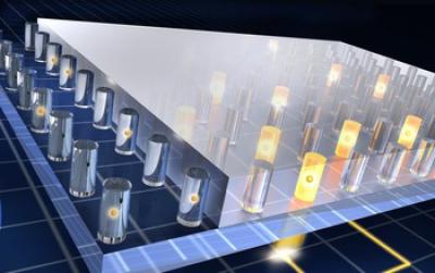 Illustration Showing How Quantum Materials Can Store Information Written and Read Using Light