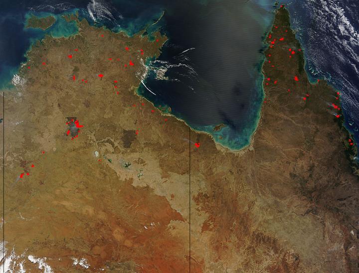 Bushfires in Australia's Northern Territory and Queensland