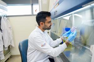 Study team researcher reviewing patient immune test results. // Credit: Duke-NUS Medical School