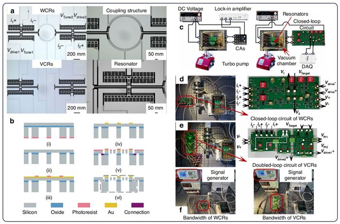 The chip under test and the experimental setup.