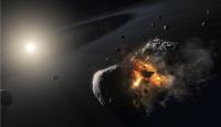 Artist illustration of two planetesimals colliding