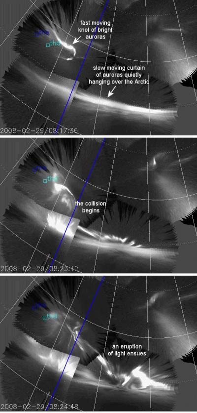 Auroras Colliding