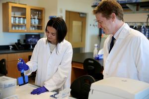Dr. Nichols and a student researcher.