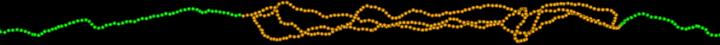 Depiction of a Part of a Simulated DNA Molecule within a Nanochannel