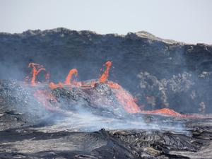 Active lava flows spilling out of the Erta Ale volcano in Afar, Ethiopia