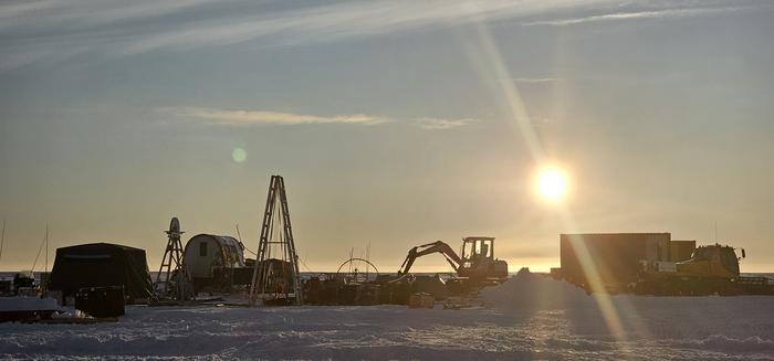Research camp on Antarctic ice shelf
