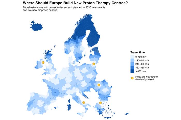 Map: where should Europea build new proton therapy centres