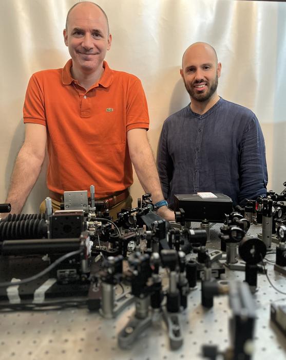 Professor Michele Celebrano (left) and researcher Attilio Zilli