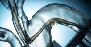 Robot inside a model of human arteries